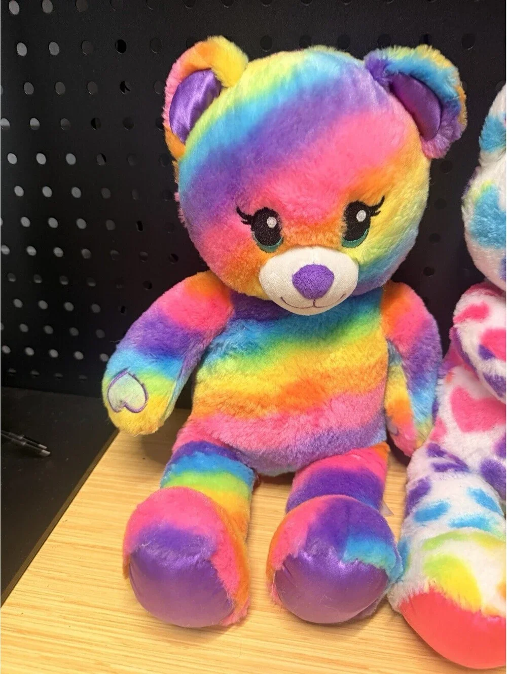 Plush Build A Bear Lot Rainbow Bear Heart Kitten Lot of 2